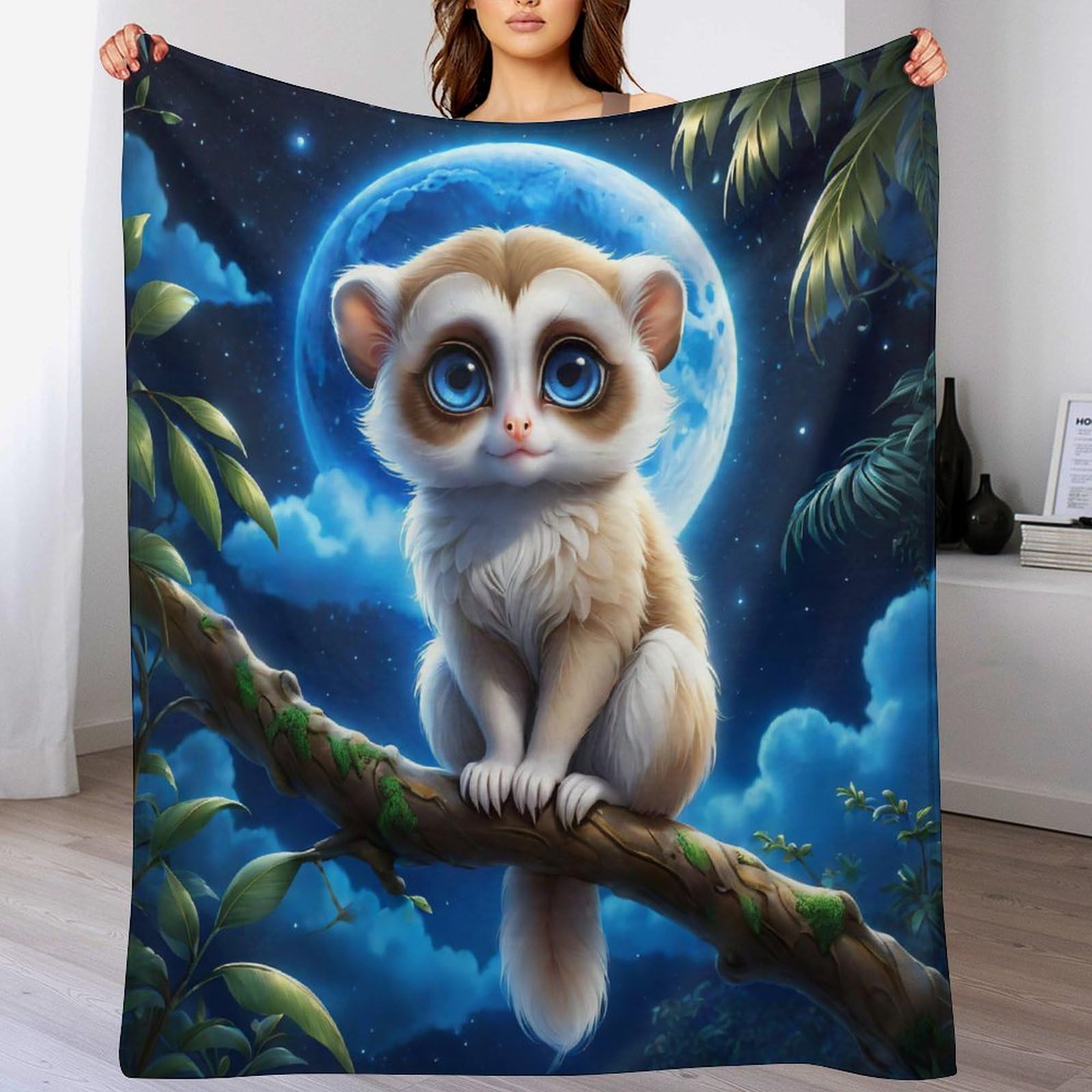 Plaid singe mignon couverture polaire pour vos soirées canapé confort