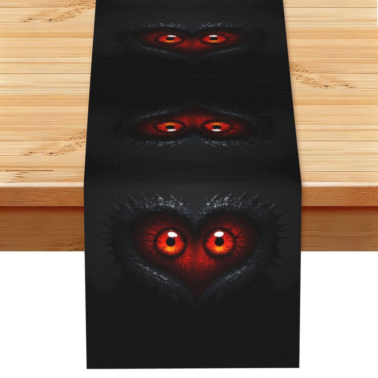 red eyes in love Linen Feel Table Runner Wedding Party Home Decoration