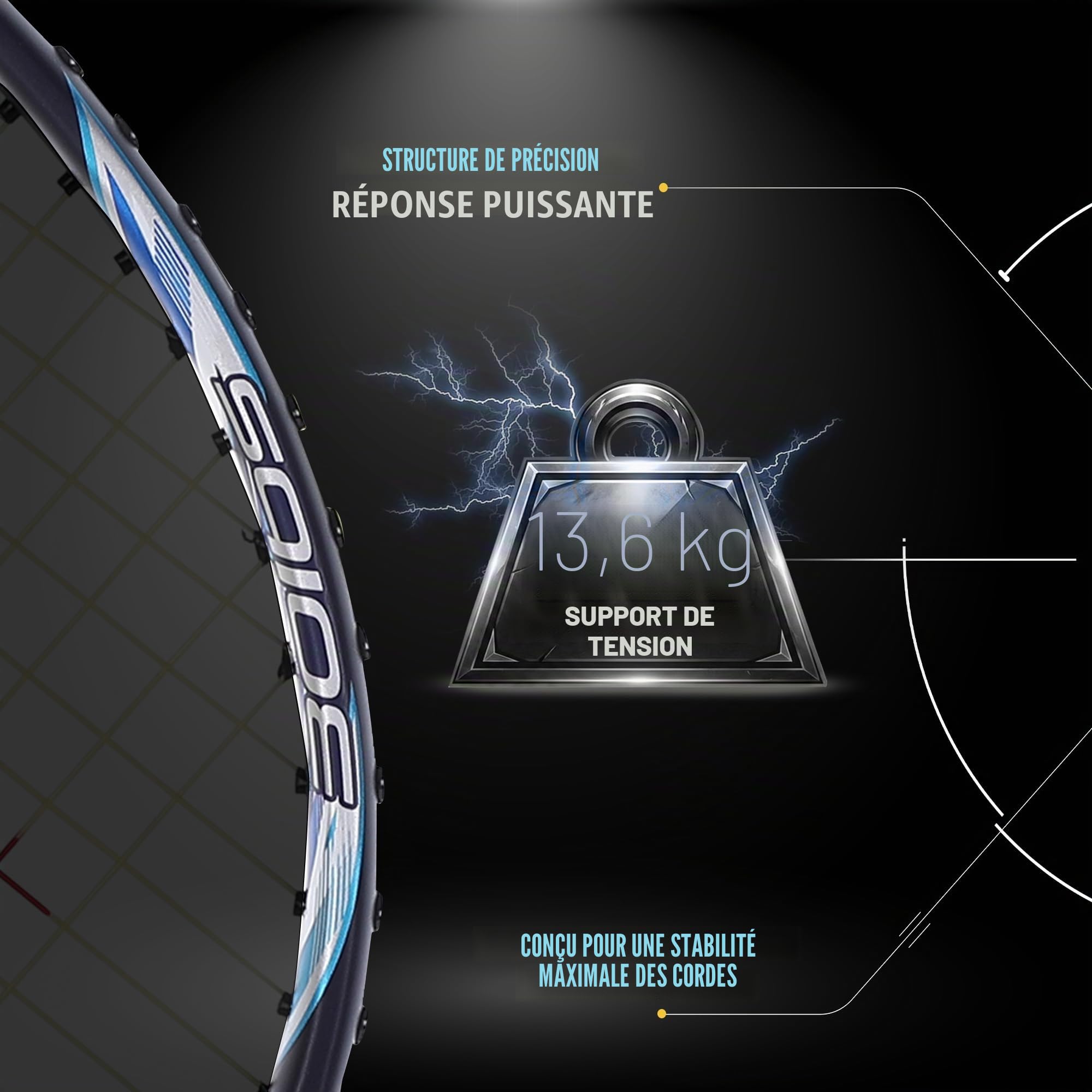 YONEX Astrox Lite Series Raquette de Badminton Graphite (G4, 77 g, Tension de 13,6 kg)