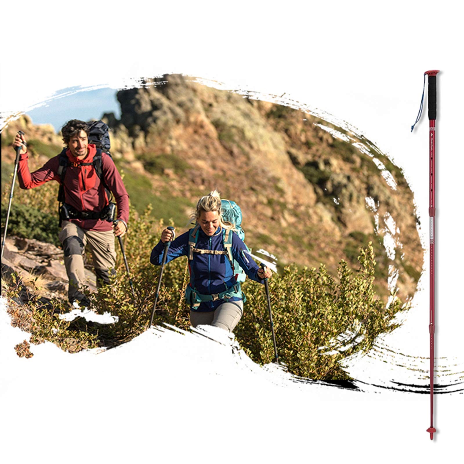 TIM-LI Kijki trekkingowe, lekkie teleskopowe aluminiowe kijki turystyczne, na kemping, do wspinaczki górskiej, wędrówek z plecakiem