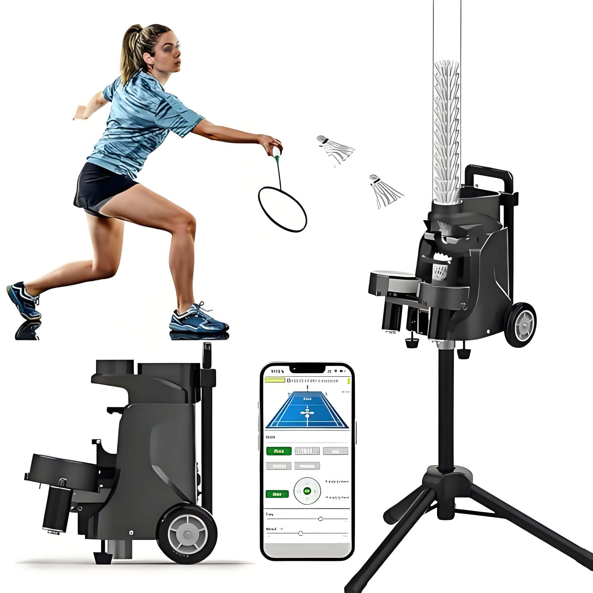 Lancia volani Portatile per Badminton, Controllo Tramite App, 6/8 modalità Mini