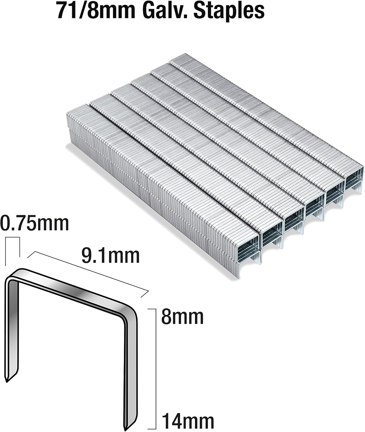 Tacwise Type 71/8mm Staples for Staple Gun - (Box of 20,000)