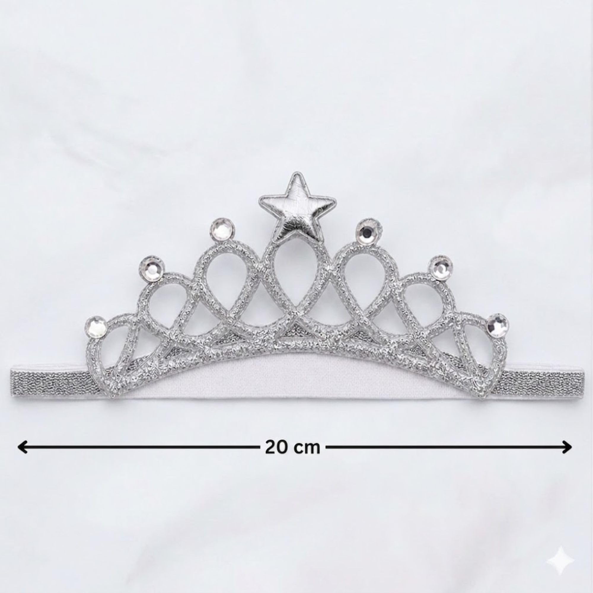 Babymoon Baby Girl Rhinestone Crown Headbands Toddler Princess Acrylic Headband Hair Accessories Glittering for Girls | Silver 2