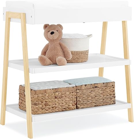 Delta Children Scout Changing Table - Greenguard Gold Certified, Bianca White/Natural