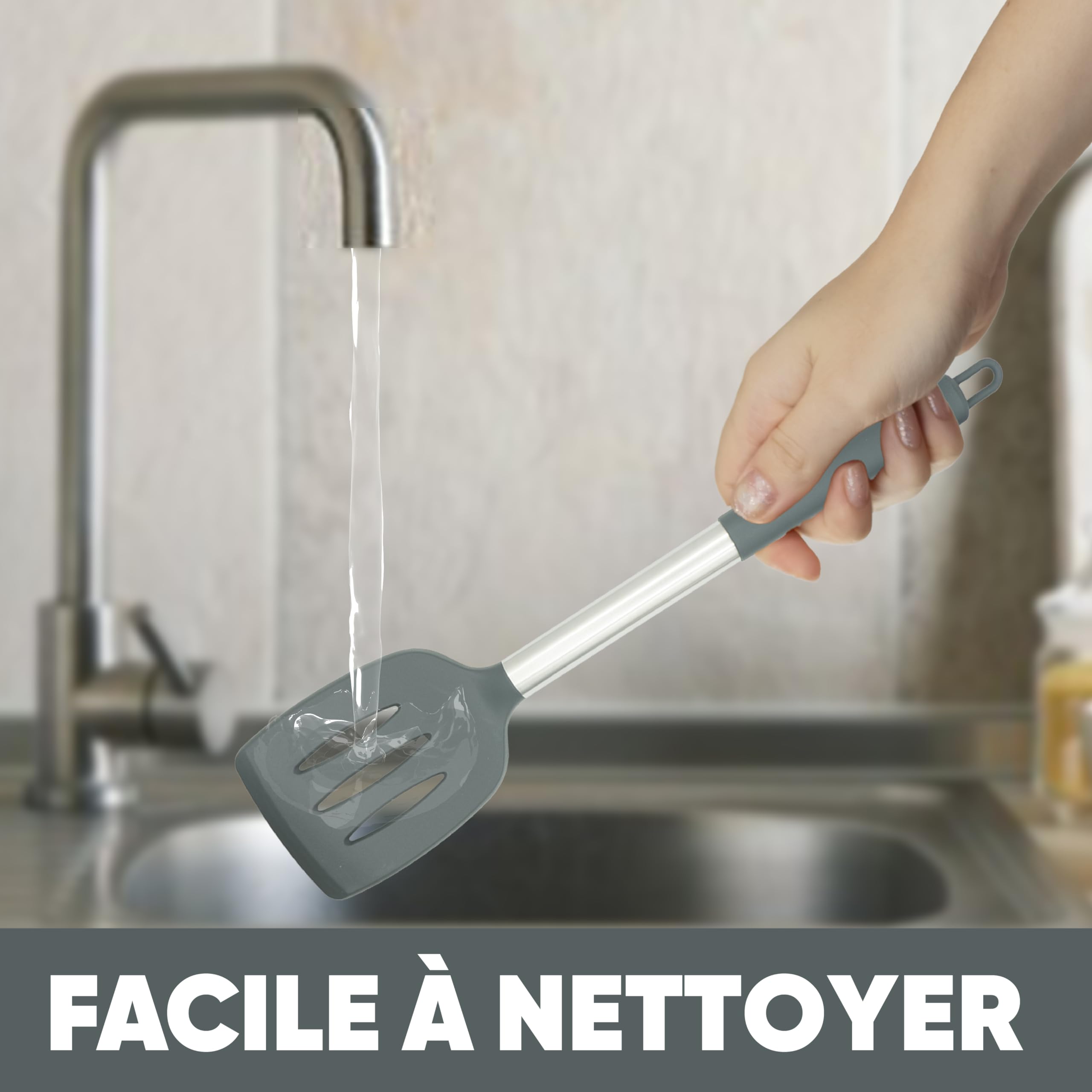 Spatules En Silicone Antiadhésives - Lot De 2 - Résistantes à La Chaleur (230°C) - Pour Crêpes, Omelettes, Poissons