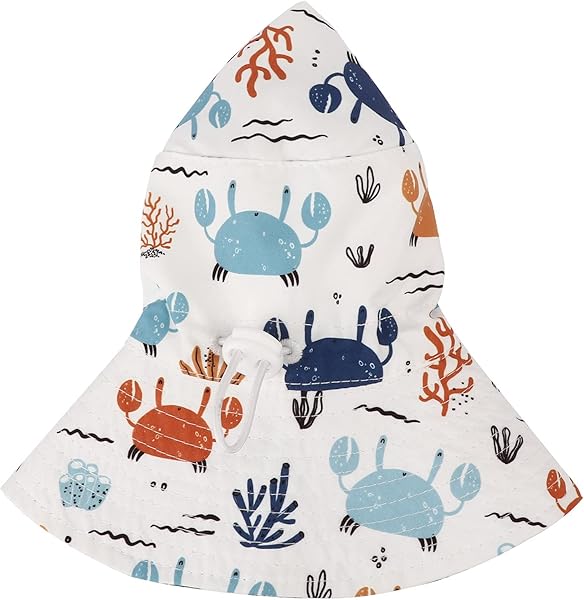 DRESHOW Unisexo Bebé Niña Niño Sombrero de Sol Verano Algodón Ajustable Pescador Gorra Protección de Sol Anti UV Para Exteriores/Natación/Playa/Piscina UPF 50+ - 5