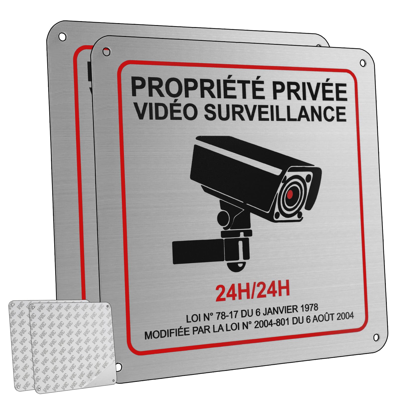 flintronic Señal de seguridad en francés – 2 unidades 15 x 15 cm