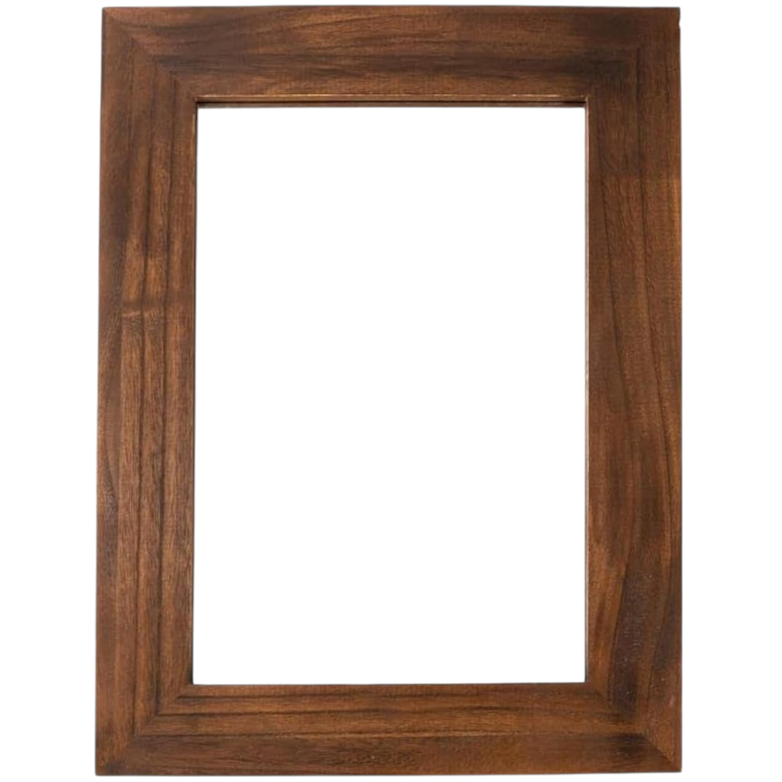 Specchio da parete decorativo rettangolare cornice legno marrone scuro rustico classico 43x58 cm
