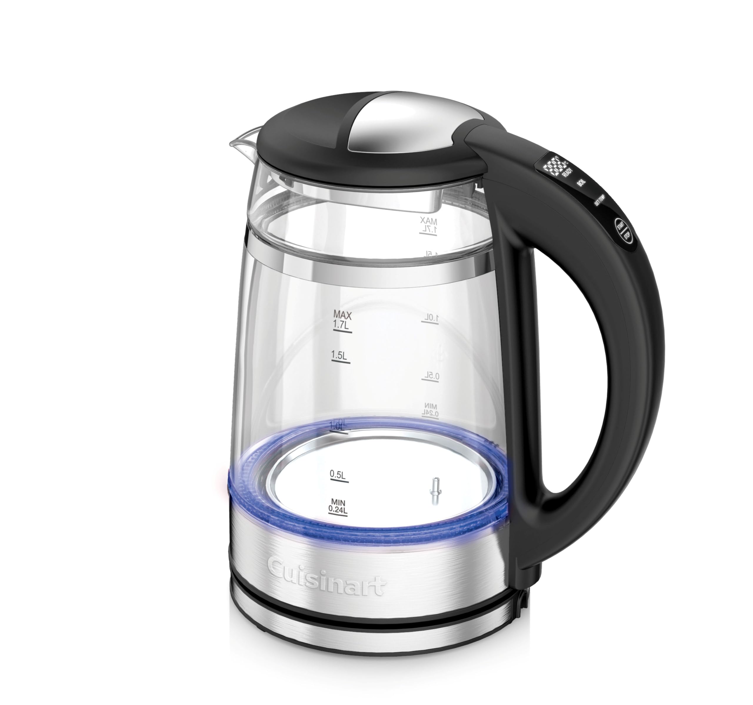 1.7L Glass Variable Temperature Control Electric Kettle 110°F–212°F with Touchscreen Controls by Cuisinart – 1.7L, 1.7 liters, Glass, Model GK-19