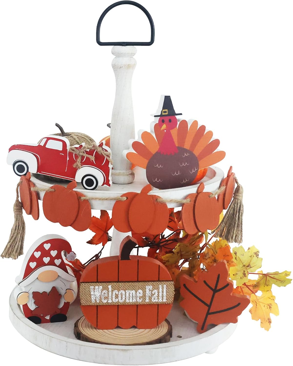 Fall Decorations for Home, DEWBIN 6PCS Wooden Block Set