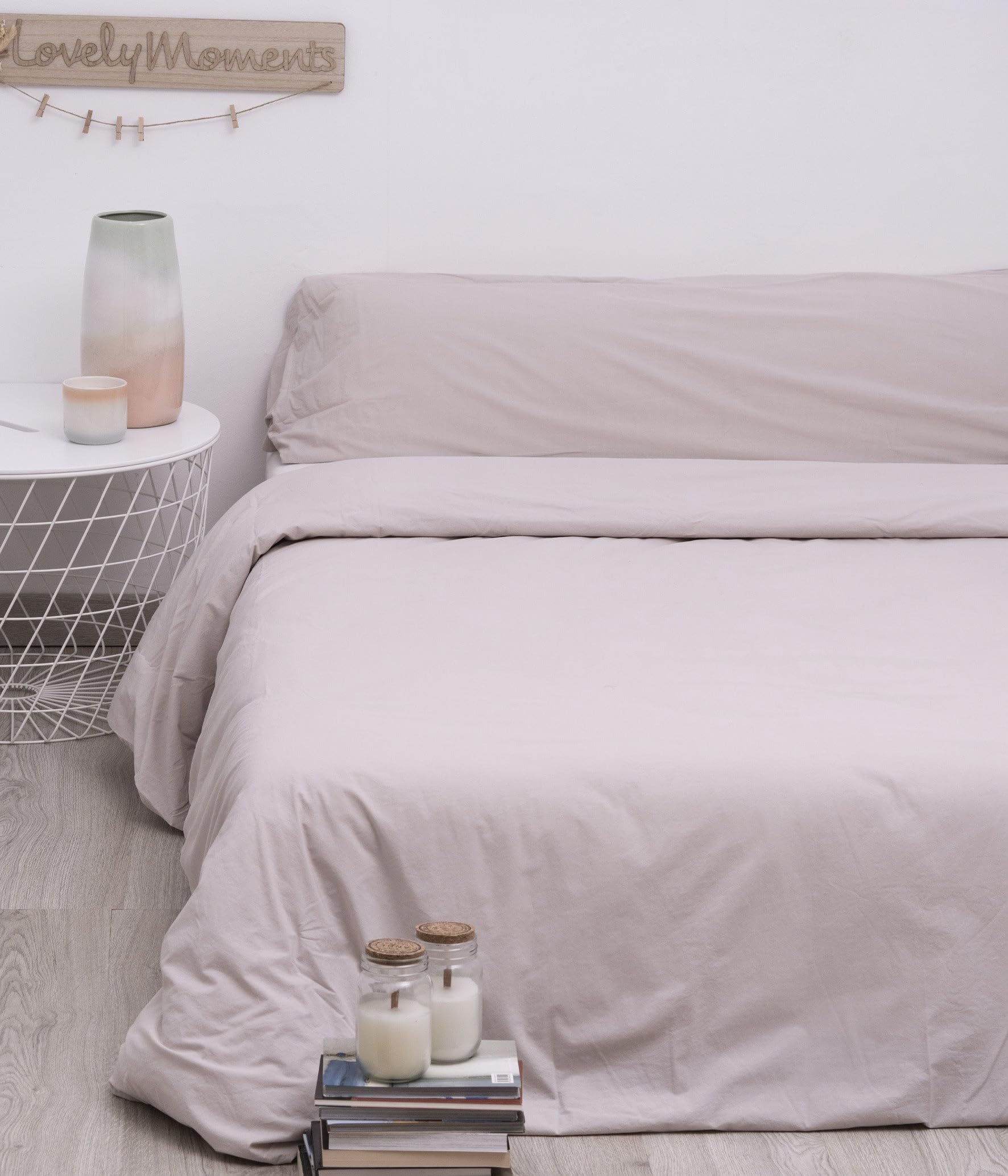 Palid Pink Funda nórdica | 100% algodón | Sin Encogimientos | Mejora tu Descanso | No se Arruga | Reducción de alergias | Cama 90 / 160x260cm + 1 Almohada 45x110 cm