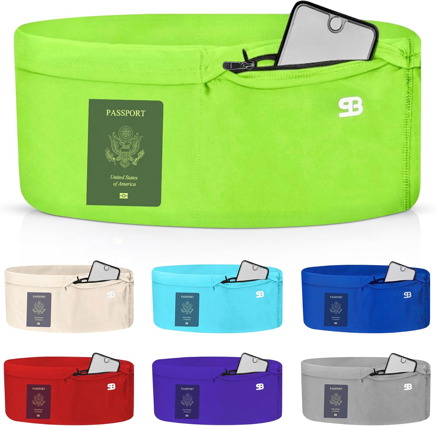 StashBandz Running Belt for Women & Men – No-Bounce Fanny Pack with 4 Secure Pockets & Zipper for Phone, Money & Essentials – Flip Belt Style Design for Running, Travel & Everyday Use