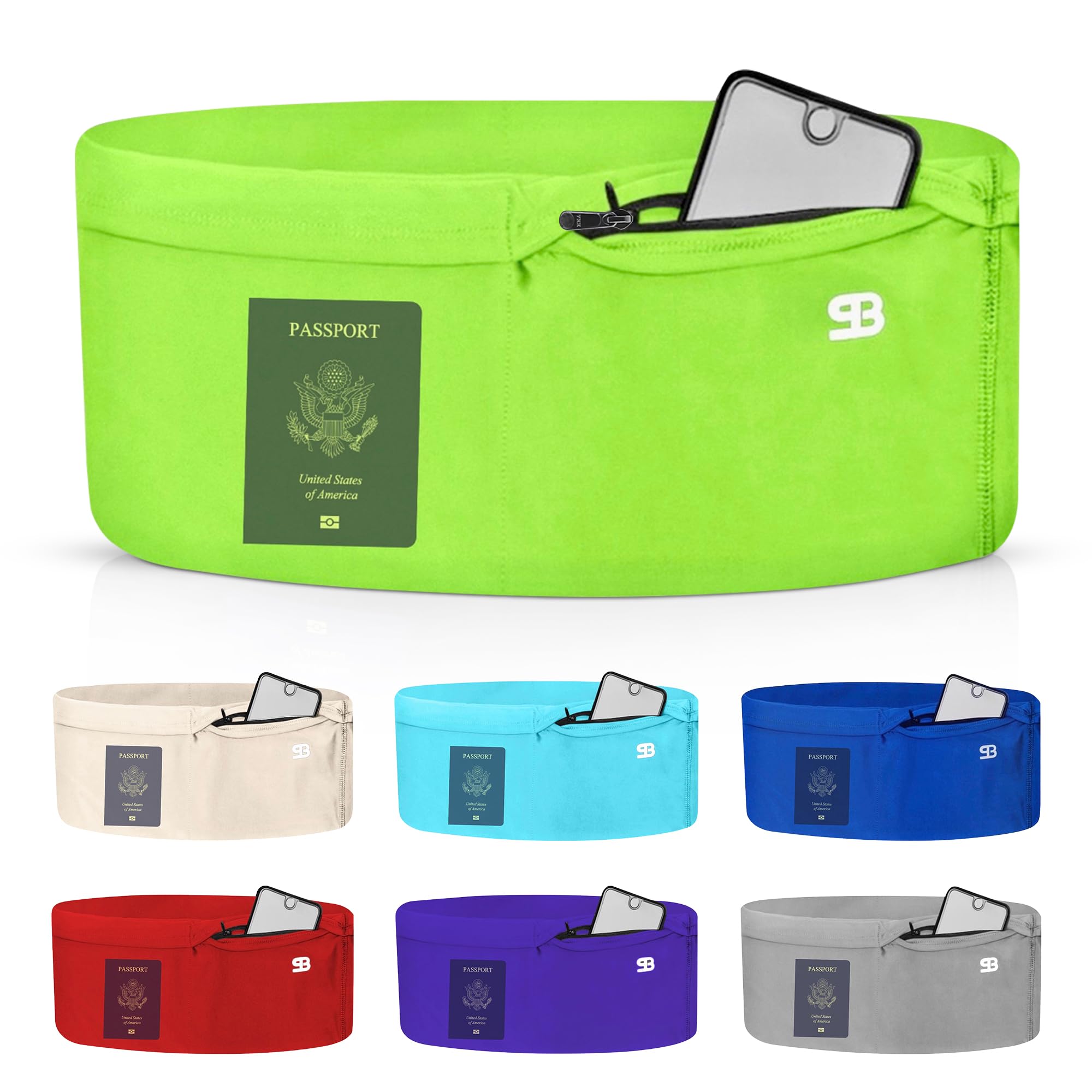 StashBandz Running Belt for Women & Men – No-Bounce Fanny Pack with 4 Secure Pockets & Zipper for Phone, Money & Essentials – Flip Belt Style Design for Running, Travel & Everyday Use