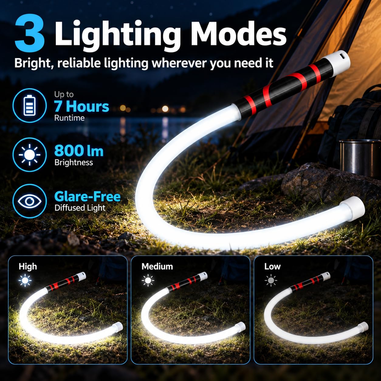 Luz de trabajo LED portátil y flexible, lámpara de inspección de silicona