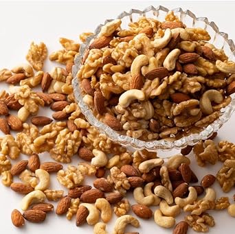 Mixed Nuts 3 Varieties, 1 kg, Large Pack, Raw Walnuts, Roasted, Roasted Almonds, Cashew Nuts, No Oil, Unsalted, No Additives, Ohama Sweets Academy