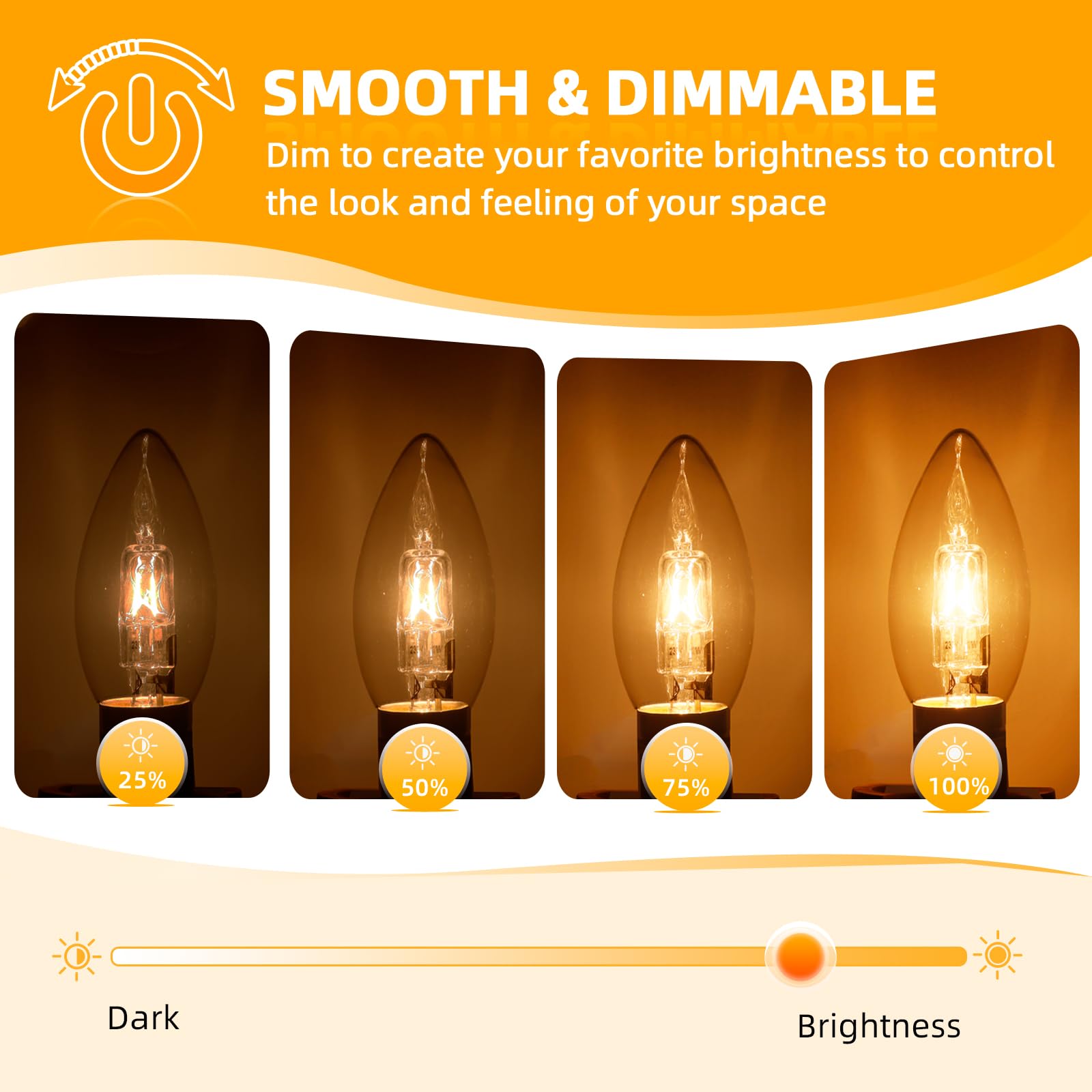 Liuyife B22 C35 Candle Light Bulb 28W, Dimmable, B22 Bayonet Cap Candle Bulb, Warm White 2700K 350LM, Clear Glass - Image 3