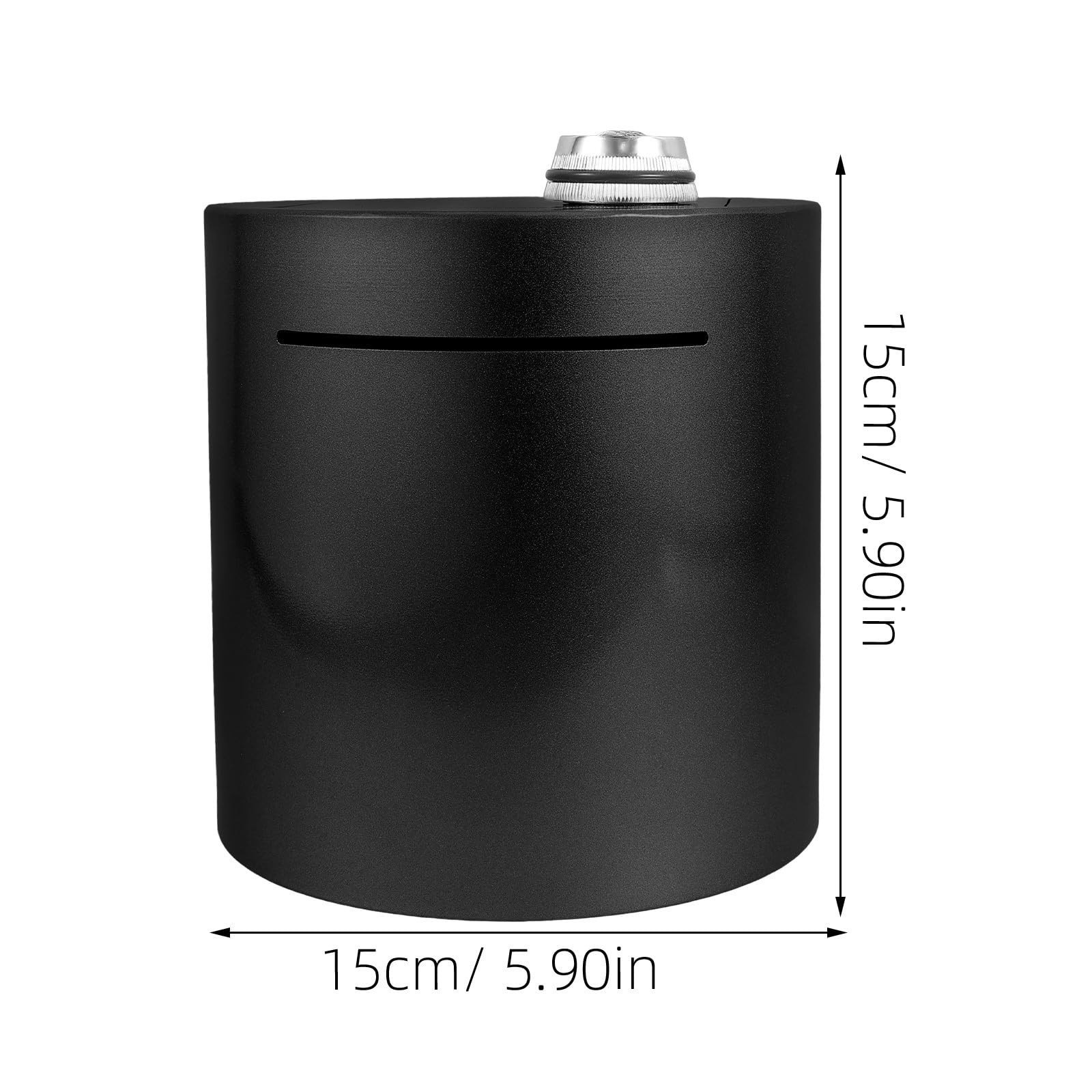 Alasum Tirelire en Métal Serrure à Code, Taille Moyenne 15x15 Cm, Récipient à Pièces et Billets Incassable, Boîte à Économies pour Adultes et Garçon et Filles, Monnayeur de Bureau Noir,