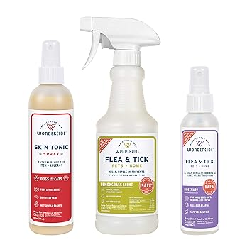Wondercide Pet Parent Kit for Dogs and Cats | Natural Flea, Tick, Mosquito Control Spray Pack- 16 oz Lemongrass, 4 oz Rosemary, and 8 oz. Natural Skin Tonic Spray and First Aid Remedy