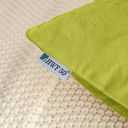 Miniatura 3 de HWY 50 Juego de 2 fundas de cojín rectangulares de terciopelo verde hoja de 12 x 20 pulgadas, fundas de cojín decorativas de lujo suaves y