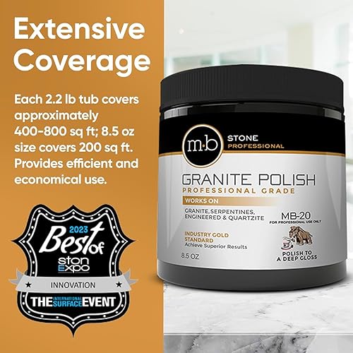 Miniatura 4 de Crema de pulido de granito MB-20 con paño de microfibra, grabado y opacidad para granito mercantil, serpentina, piedra de ingeniería, cuarcita u