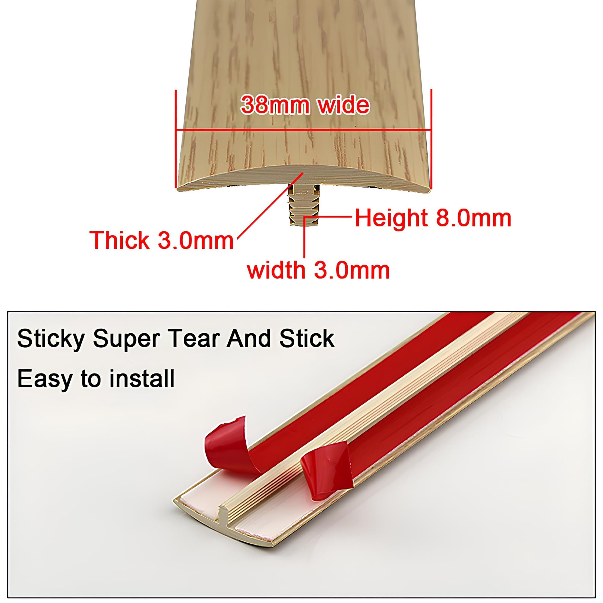 Striscia Di Autoadesivo Soglia In PVC Profilo Di Transizione Pavimento | Strisce Di Copertura Per Pavimenti Per Coprire Fughe Tra Pavimenti In Legno E Piastrelle(Walnut,105cm)