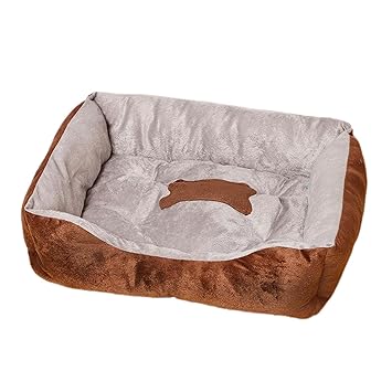 GG Enterprise Soft Warm Pet Bed Dog Cat Cozy Cushion Mats Plush Bed Blanket Brown 70x54CM