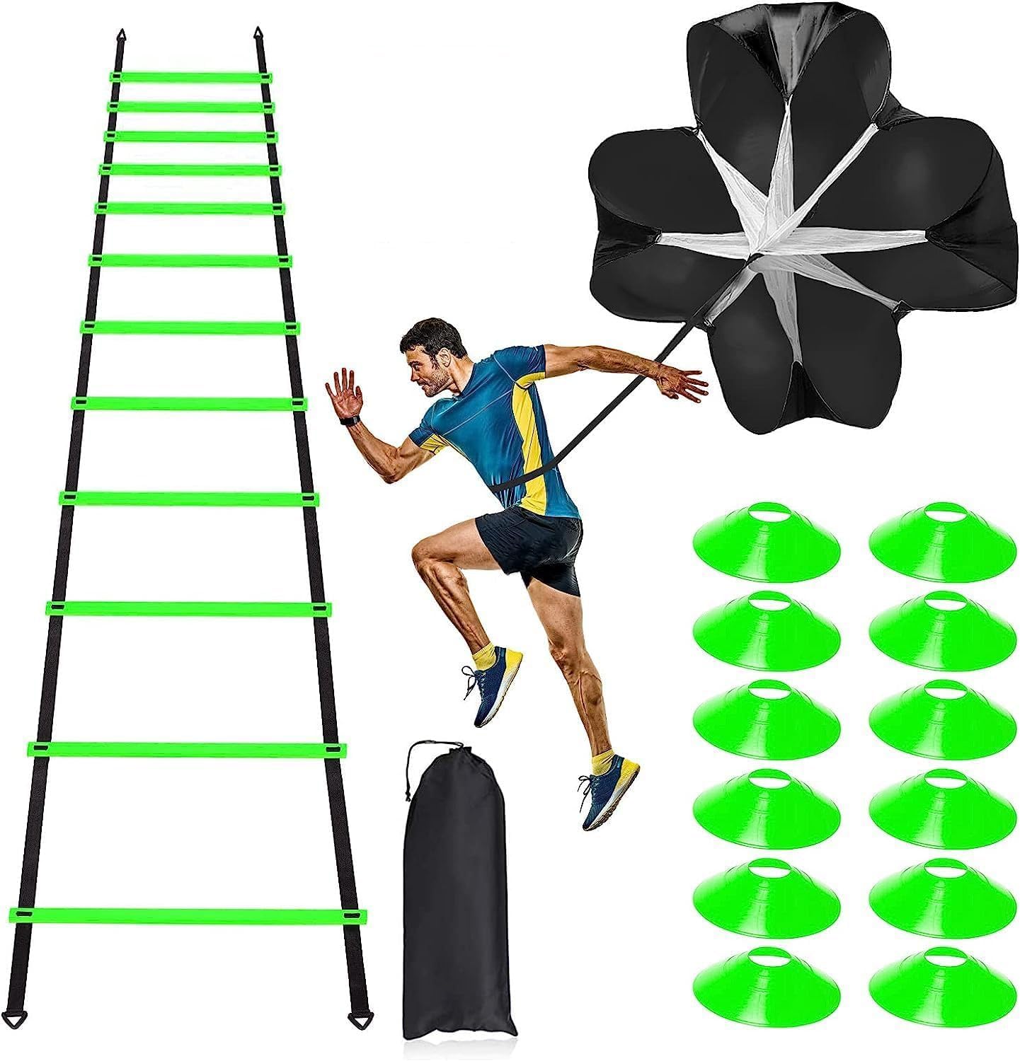 HACKERX 4M Speed Agility Training Adjustable Set, 12 Disc Cones Football Kit ()-image-35