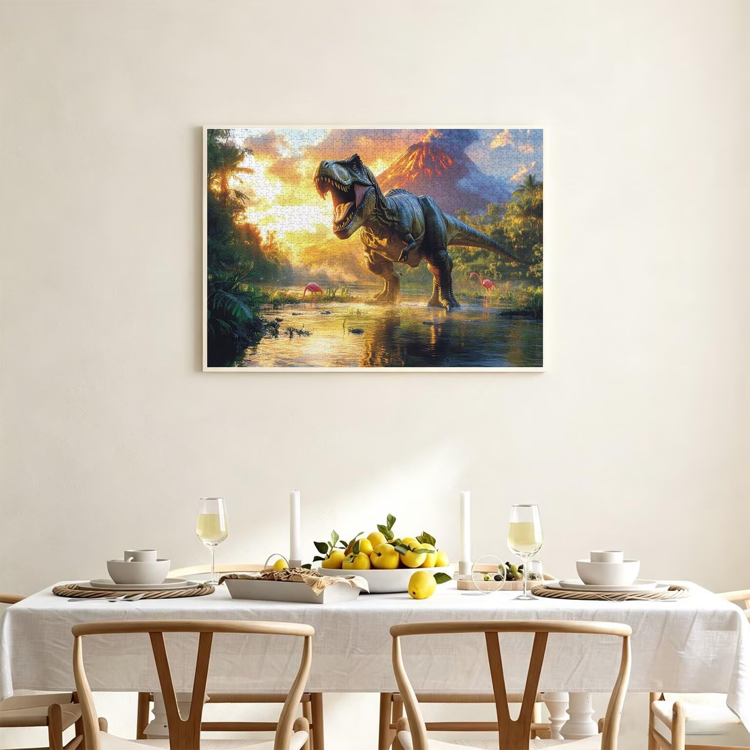 Puzzle 3000 elementów dla dorosłych, gry rodzinne, wulkan dinozaurów, n-360