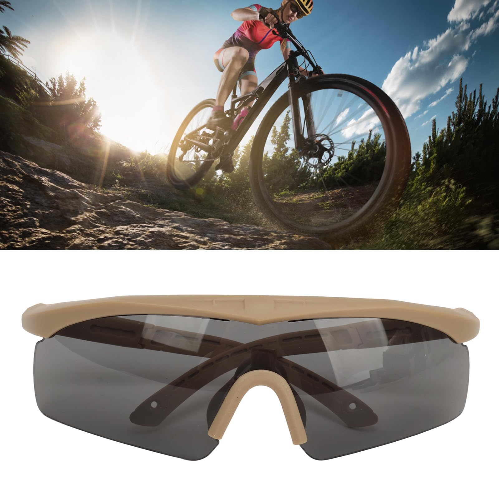 SUNGOOYUE Gafas Militares con Protección UV, Prevención de Arañazos y Lentes HD para Hombres y Mujeres, Gafas de Tiro Cómodas y Resistentes Al Viento para esquí, Ciclismo, Escalada en Roca