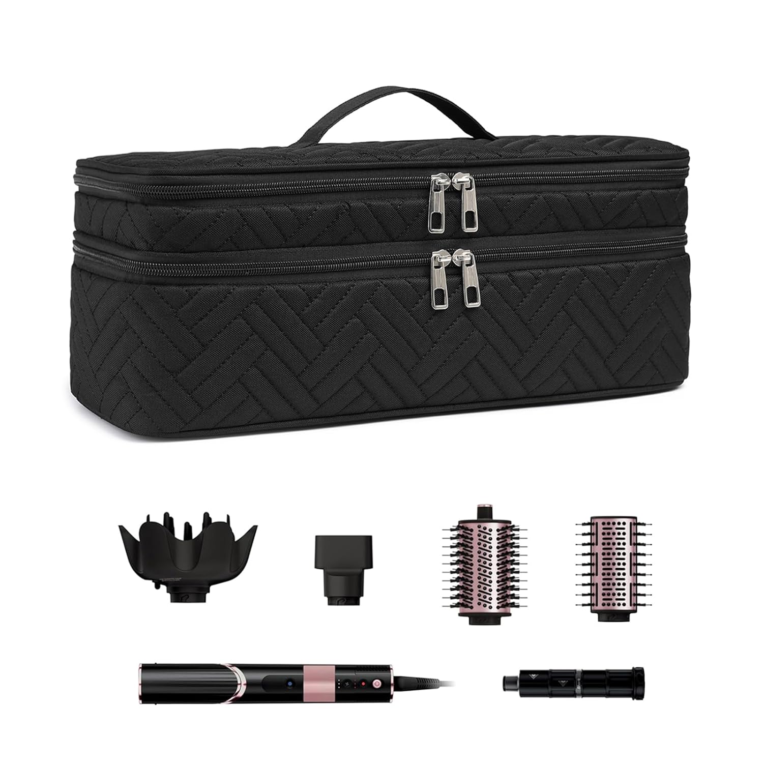 Double-Layer Carrying Case Apply to Revlon One-Step Hair Dryer, Travel Bag for Hair Volumizer/Styler,Water Resistant Storage Organizer Box,Compatible with FlexStyle Attachment (Bag Only) Double-Layer Carrying Case Apply to Revlon One-Step Hair Dryer, Travel Bag for Hair Volumizer/Styler,Water Resistant Storage Organizer Box,Compatible with FlexStyle Attachment (Bag Only)
