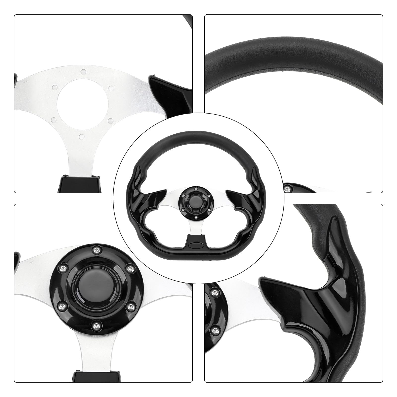 Volante Sportivo Stile 13 Pollici con Presa Migliorata, Materiale PU, Maneggevolezza, Installazione Facile, Adatto per la Maggior Parte dei Veicoli e Auto,