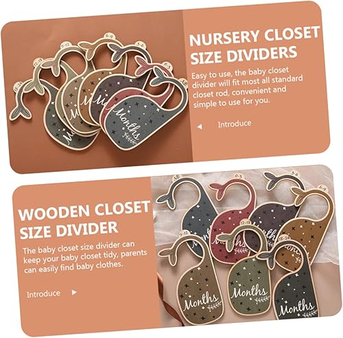 Miniatura 7 de 7 Pcs Closet Garment Size Dividers Wardrobe Armoire Newborn Hangers Closet Hangers Wooden Closet Divider Clothes Size Dividers Clothes Dividers for