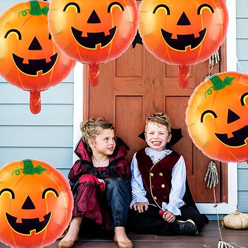 Miniatura 3 de Globos de calabaza de Halloween, globos de aluminio de calabaza para fiesta temática de calabaza, suministros de fiesta de cumpleaños, decoraciones