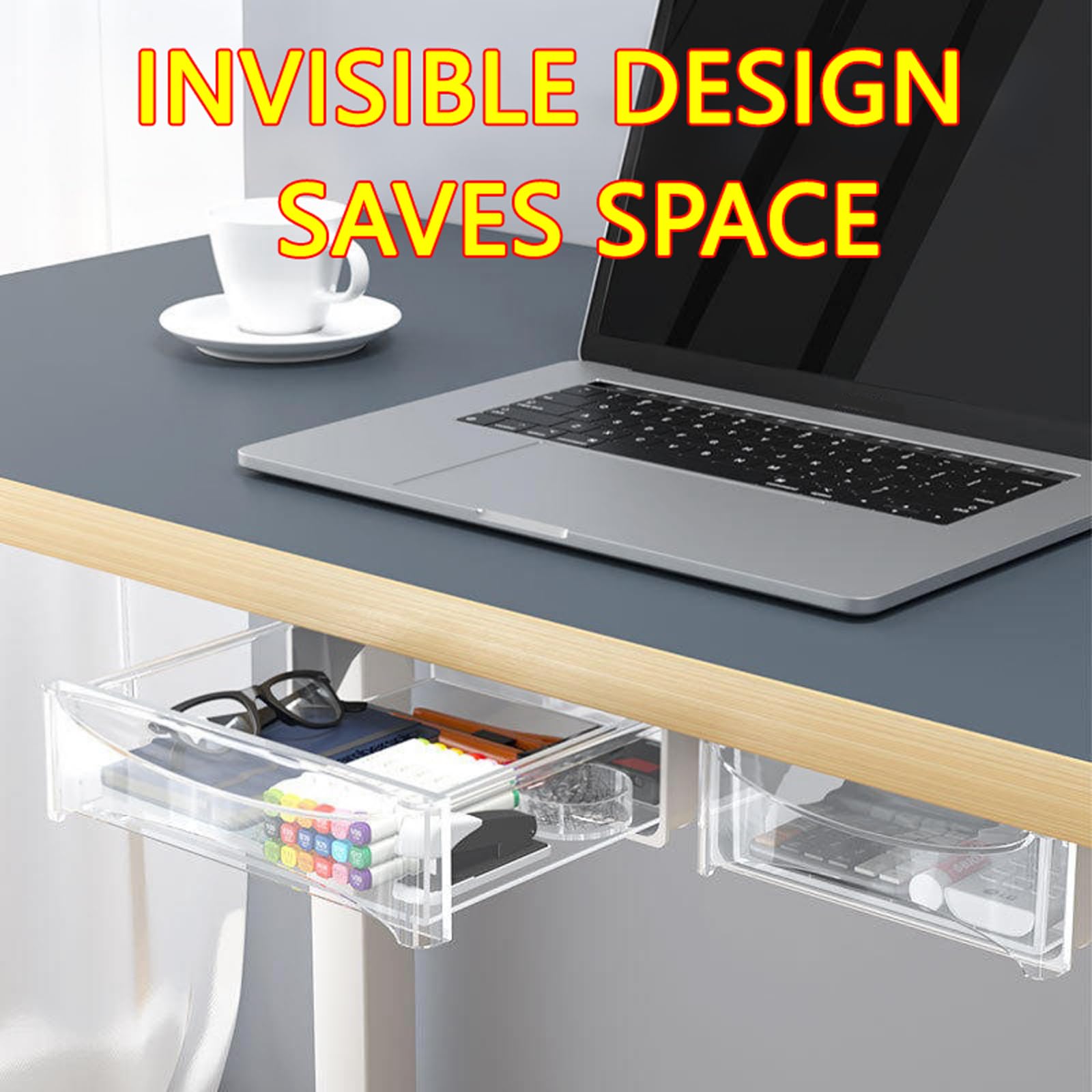 Cajón Debajo del Escritorio, Organizadores de Cajón Oculto para Escritorio, Cajones Extraibles para Escritorio, Solución de Almacenamiento para Oficina, Escuela y Hogar