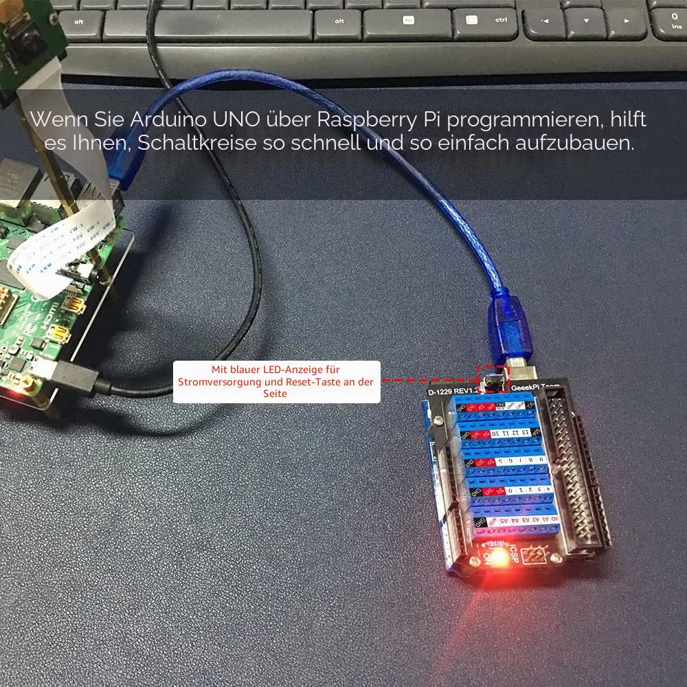 GeeekPi Screw Terminal Hat für Arduino UNO, GPIO Screw Terminal Block Breakout Module mit Horn Socket Connector, GPIO Expansion Board Breakout für Arduino UNO