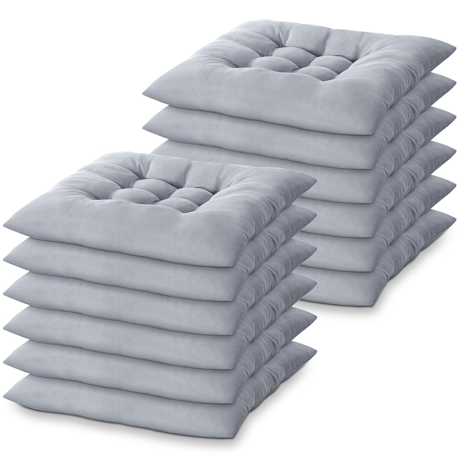 Geetery 12 Pcs Bulk Floor Pillows Cushion for Kids Classroom,Grey,Square