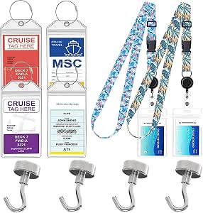 4-8 Pack Cruise Luggage Tag Holders - Clear Plastic Waterproof Sleeves With Zip Seal & Steel Loops