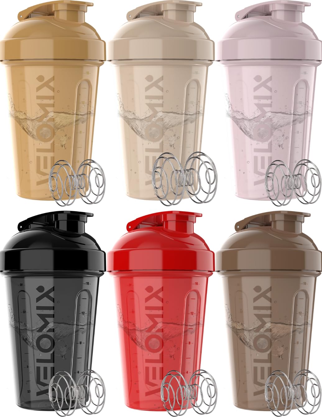 VELOMIX 6 Pack 20oz Shaker Cups for Protein Shakes, Pastel Shades — Amazon image 9
