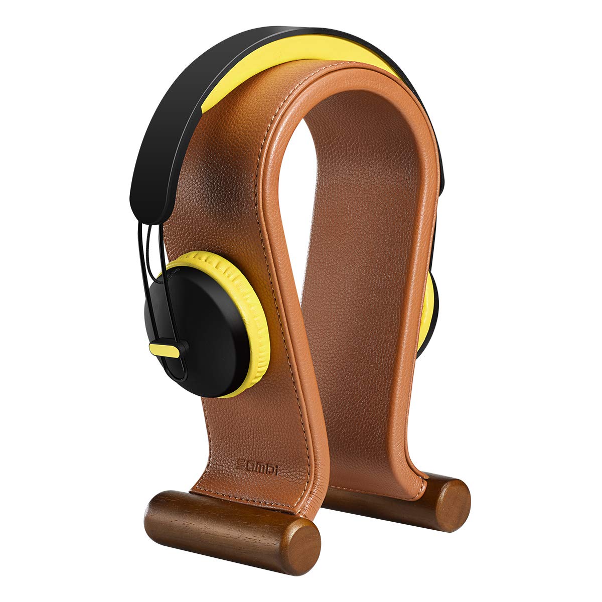 SAMDILeather Headphone Stand Headset Stand Headphone Holder Universal Gaming Headset Holder - Brown
