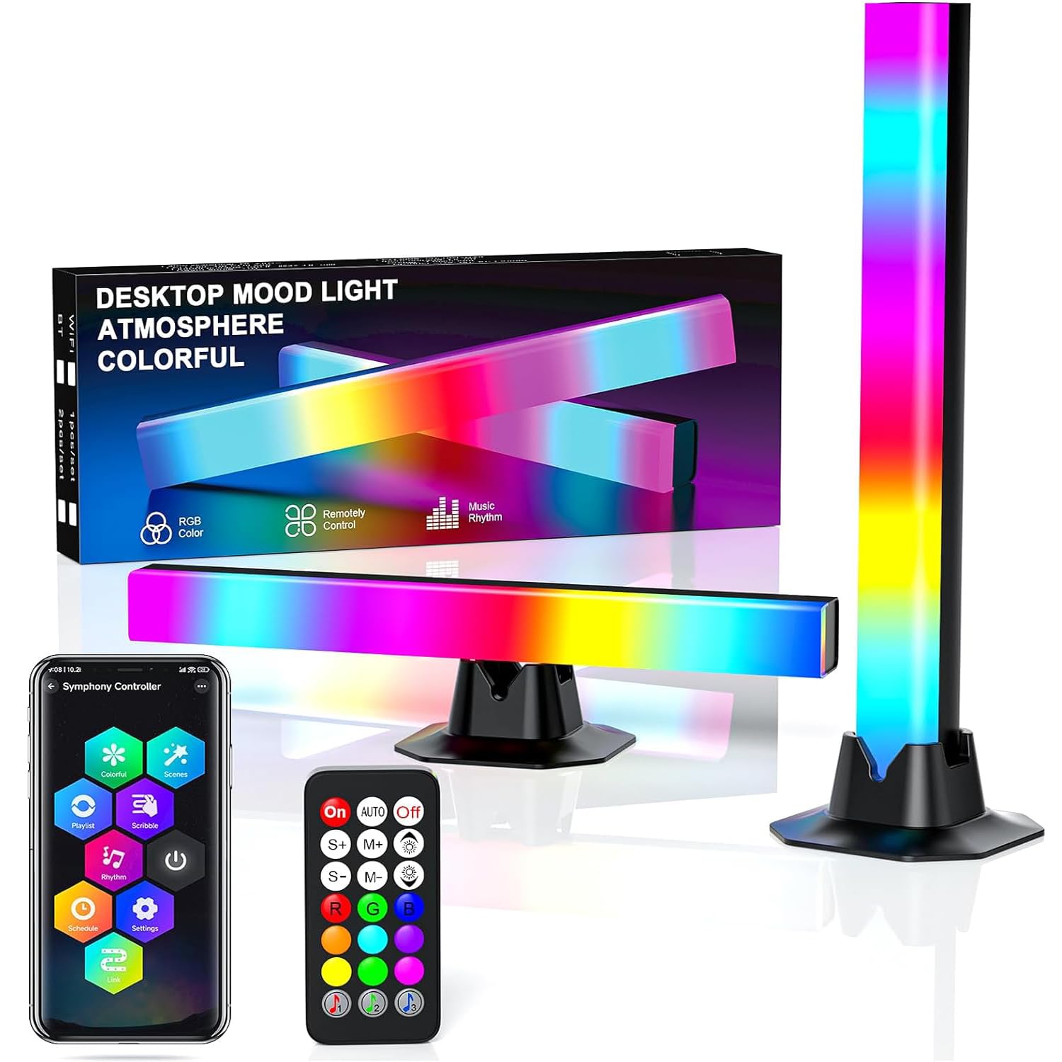 Fupt Colour Led Light Bar, Rgb Gaming Lamp, Tv Lighting, Tv Backlight, Ambient Lightbar, Sync With Music And App Control, Ambient Lamp For Gaming, Pc, Tv, Room Decoration, Pack Of 2