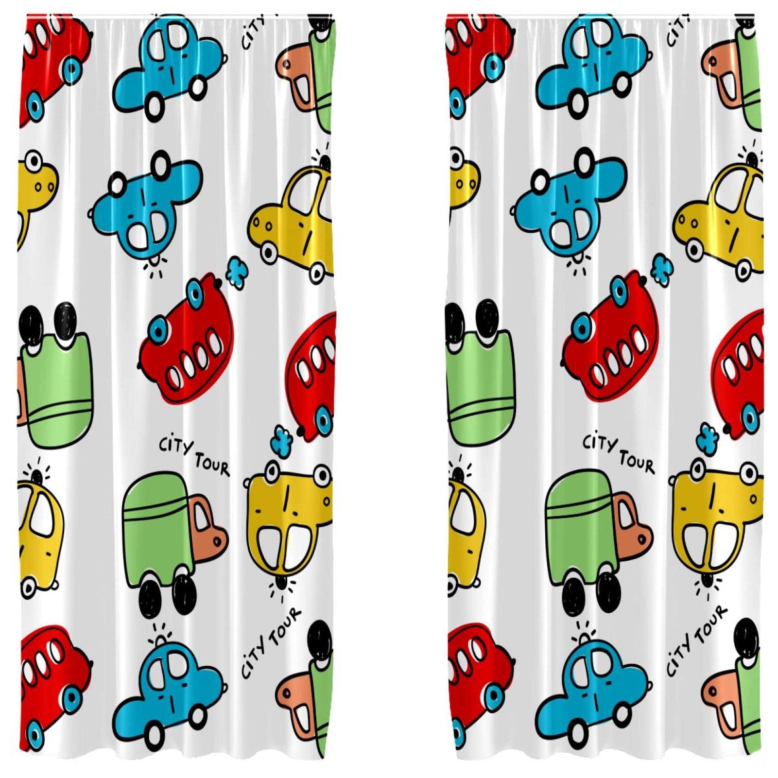 Rideaux occultants de chambre 140x213 cm motif bus blocage lumière