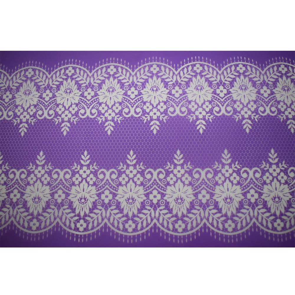 2 stampi in silicone 3D per decorazioni in pizzo, bordi in pizzo, decorazione per torte fai da te in pizzo, decorazione a forma di fiore, zucchero e pizzo (2 pezzi