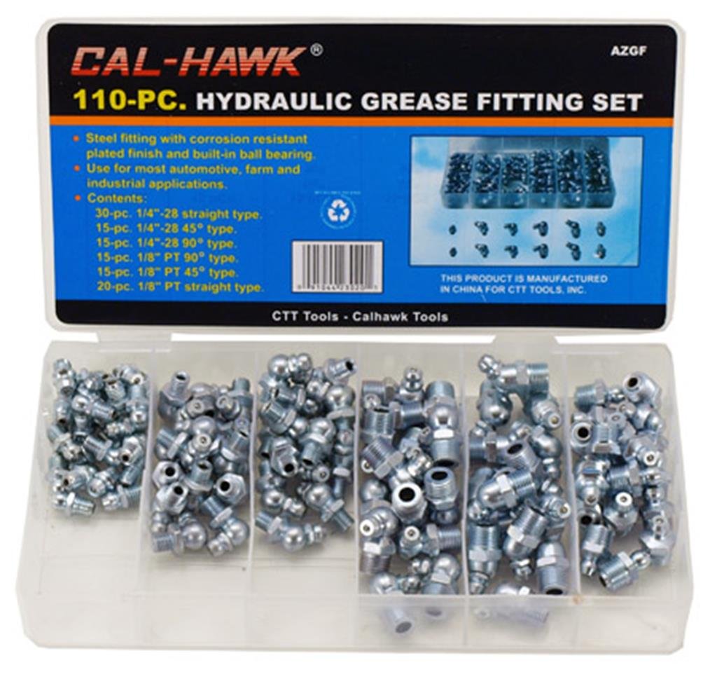 Cal Hawk Tools Hydraulic Grease Fitting Set (110 Piece), AZGF