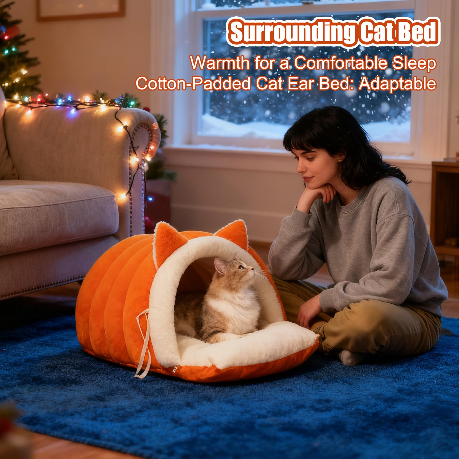 Per Gatti Peluche Lavabile Con Cuscino Rimovibile