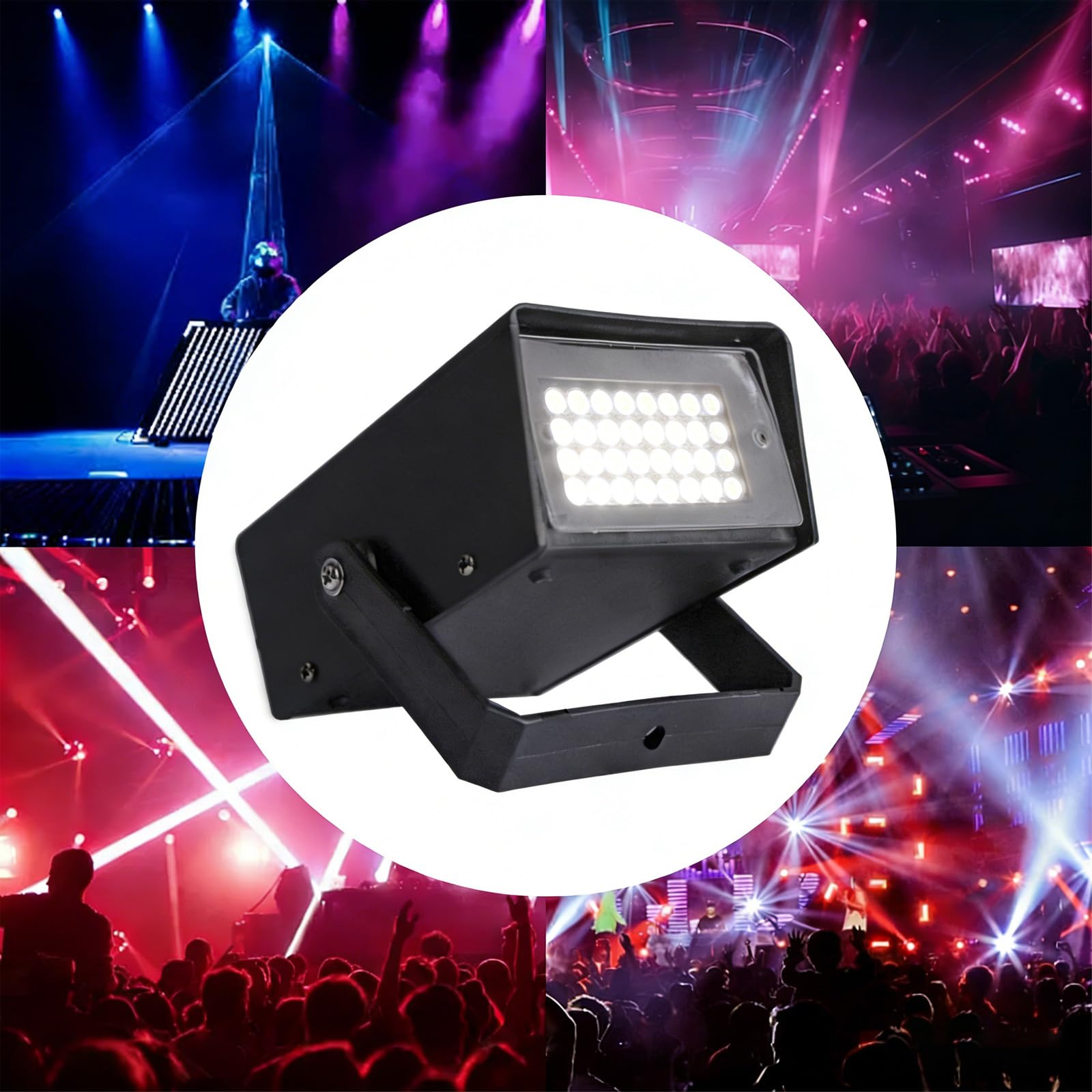 2 Paquets Mini Stroboscope Soirée 32 Led Lumière Blanche Stromboscope Soirée, Éclairage de scène Projecteur Stroboscopique Led jeu de Lumiere Soiree dj pour Animer vos Fêtes d'Anniversaire