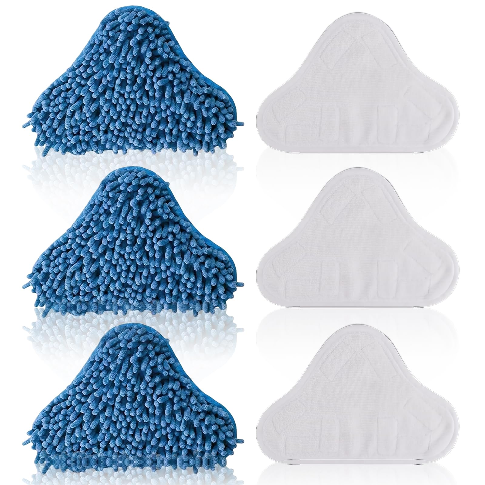 Meetoz 1 H2o Steam Mop X5,6Pcs 3 X Microfibre Pads + 3 X Coral Microfibre Pads,Compatible For H20 Replacement Washable