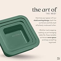 Vista 6 de Ceramic Coated Glass Food Storage Containers No PTFE, PFOA, PFAS, and BPA Reusable Non Toxic Meal Prep Containers with Glass Lids Easy To