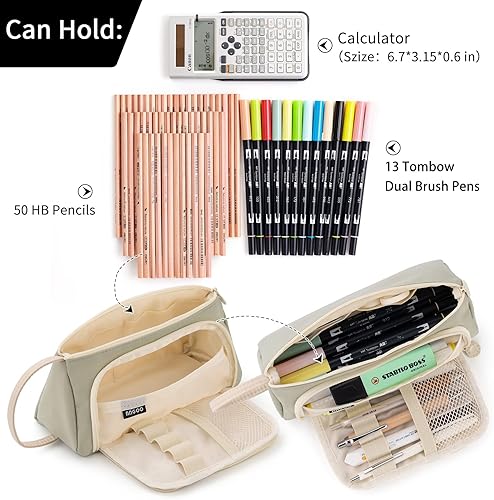 Miniatura 2 de EASTHILL - Cartuchera de gran capacidad, cartuchera simple, material de papelería para la escuela, universidad, oficina, organizador para chicas