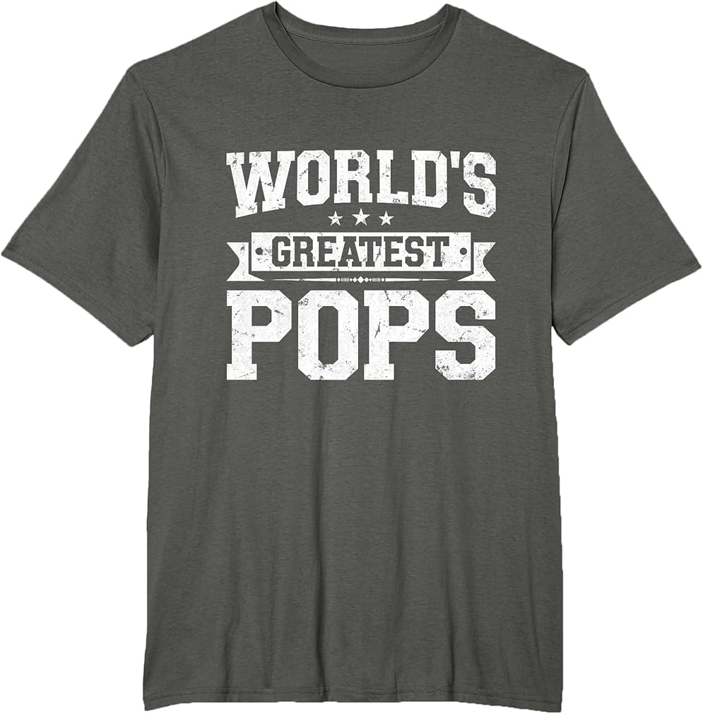 Happy Father's Day Dad Grandpa World's Greatest Pops Men T-Shirt