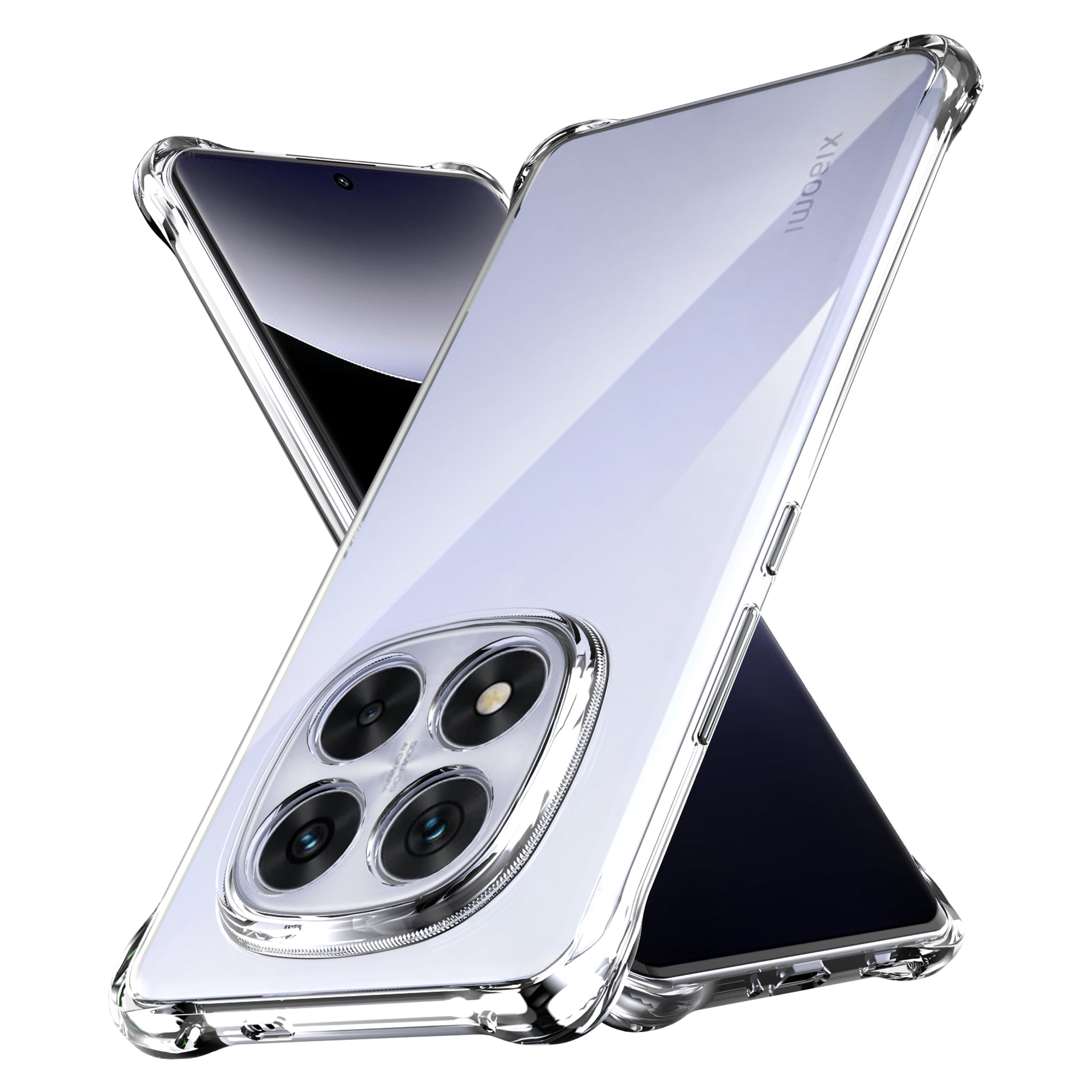 Anoowkoa Case for Xiaomi Redmi Note 14 Pro/Redmi Note 14 Pro Plus 5G/Poco X7 5G Hybrid TPU Shockproof and PC Transparent Hard Silicone Protective Cover Anti Shock Cases